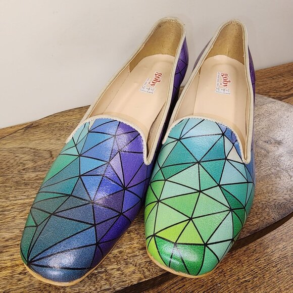 Colorful Geometric Stain Glass Patterned Flats By Goby Oul Free - Picture 1 of 11